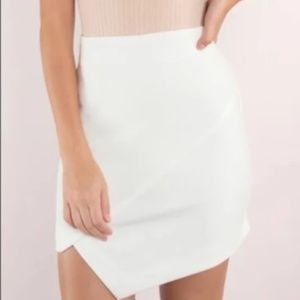 Asymmetrical White Skirt